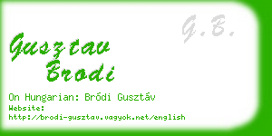 gusztav brodi business card